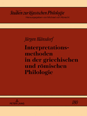 cover image of Interpretationsmethoden in der griechischen und römischen Philologie